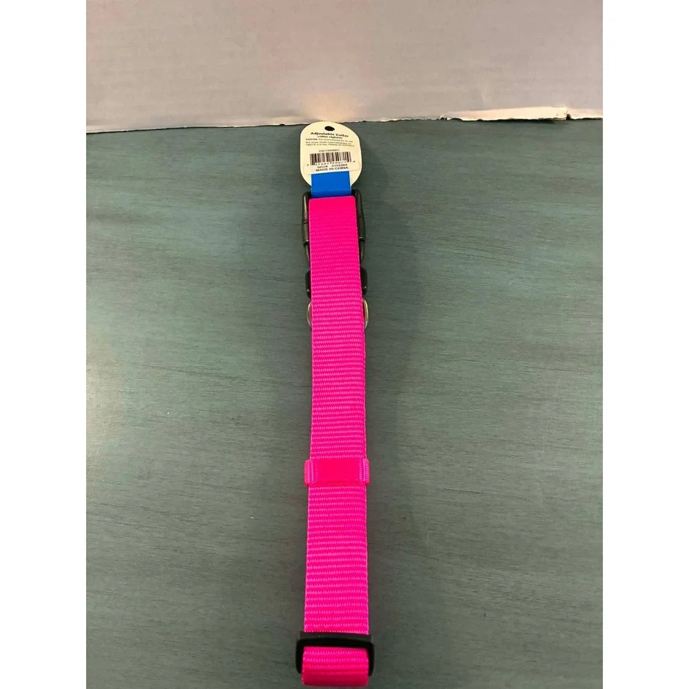 Top Paw Dog Collar Large Pink‎ Adjustable Nylon Heavy Duty Buckle Pet